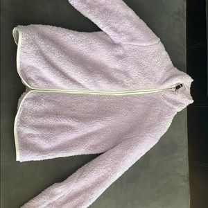 100% Polyester Purple fur Sweater/ Jacket